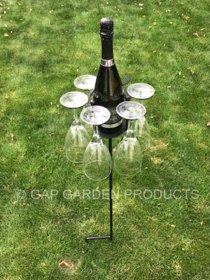 6 Glass Wine Holder On Stake Gap Garden Products